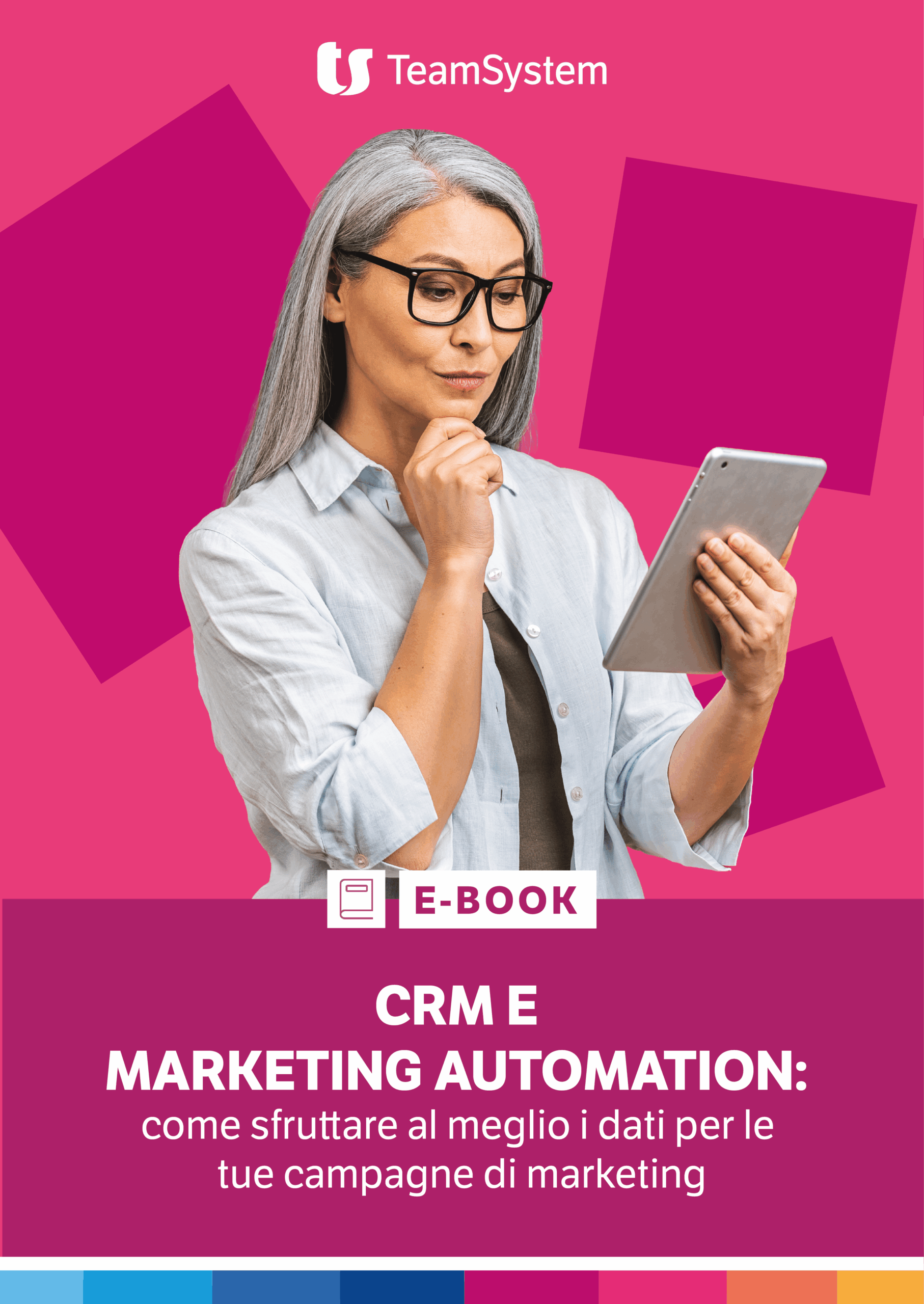 Copertina eBook TeamSystem su CRM e Marketing Automation per PMI, dedicato all’integrazione tra dati, vendite e comunicazione digitale.