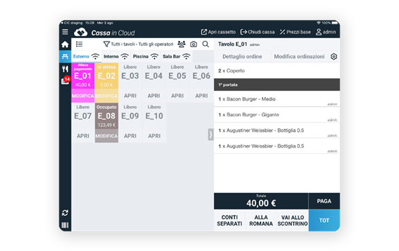 Tavoli, sale e ordini sotto controllo con un click