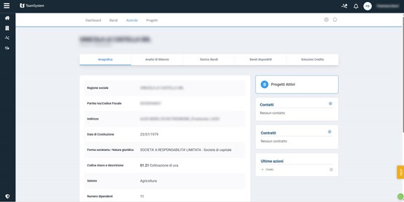 Sezione Aziende - Anagrafica
