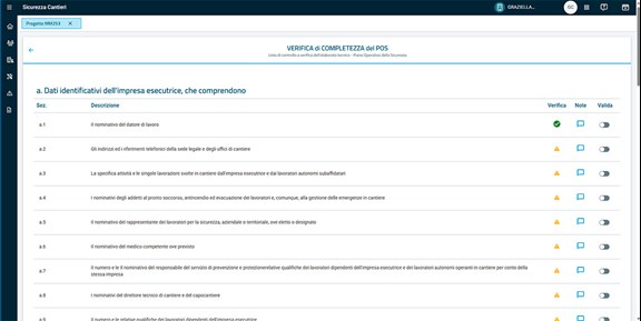Validatore Check List