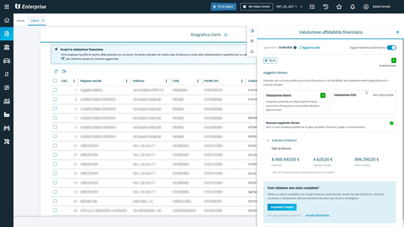Monitoraggio del portafoglio clienti e fornitori